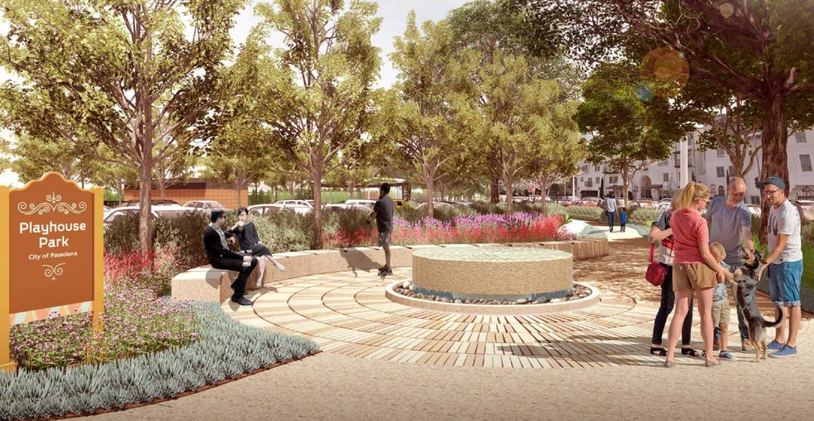 New park takes shape in Pasadena Playhouse District Urbanize LA
